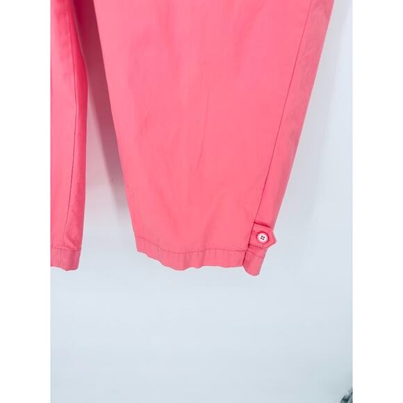 Talbots Womens Perfect Crop Pants Curvy 22W Pink Cotton Stretch Chino Beachy - Picture 2 of 9